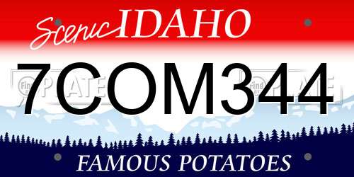 7COM344 Idaho License Plate