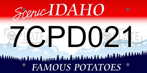 7CPD021 Idaho License Plate