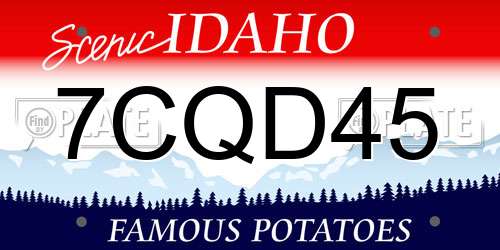 7CQD45 Idaho License Plate