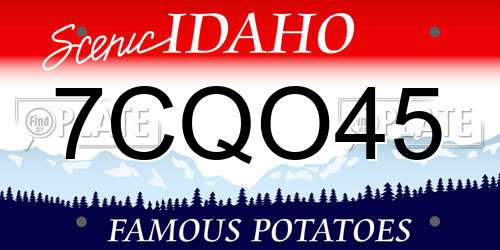 7CQO45 Idaho License Plate
