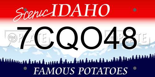 7CQO48 Idaho License Plate