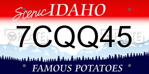 7CQQ45 Idaho License Plate