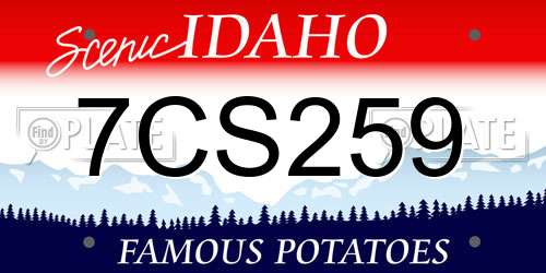 7CS259 Idaho License Plate