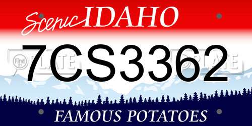 7CS3362 Idaho License Plate