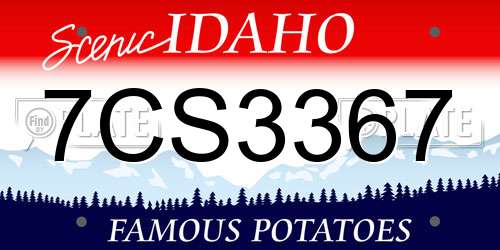 7CS3367 Idaho License Plate