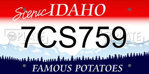 7CS759 Idaho License Plate