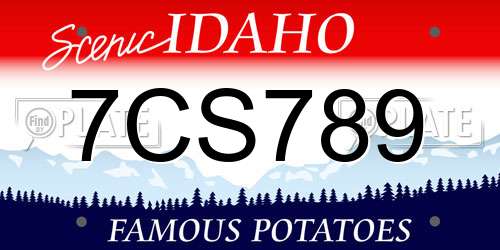 7CS789 Idaho License Plate