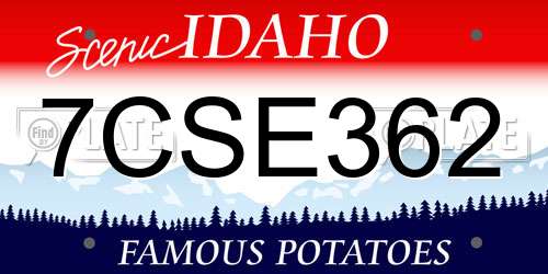 7CSE362 Idaho License Plate