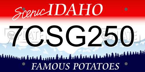 7CSG250 Idaho License Plate
