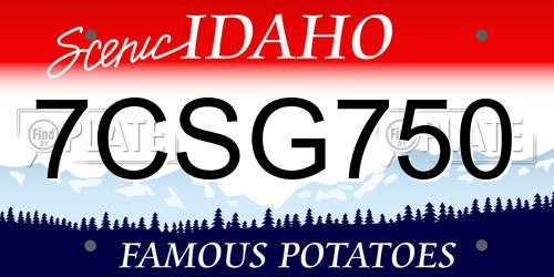 7CSG750 Idaho License Plate