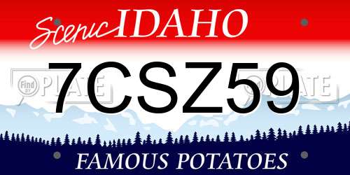 7CSZ59 Idaho License Plate