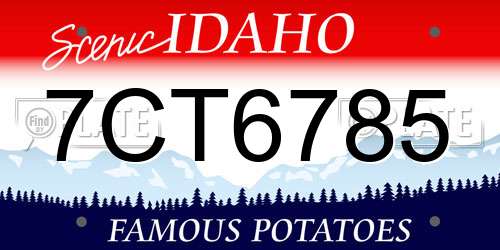 7CT6785 Idaho License Plate