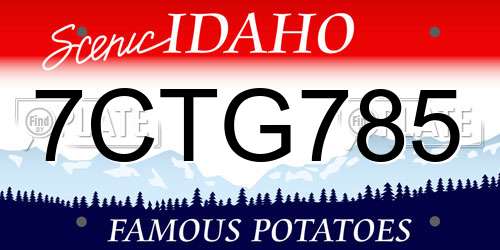7CTG785 Idaho License Plate