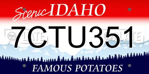 7CTU351 Idaho License Plate