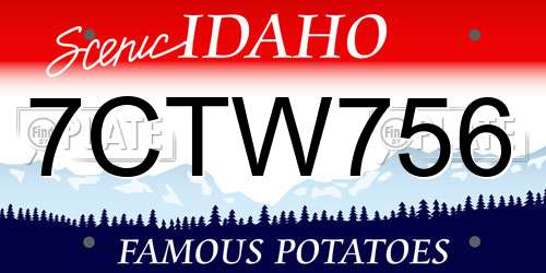 7CTW756 Idaho License Plate