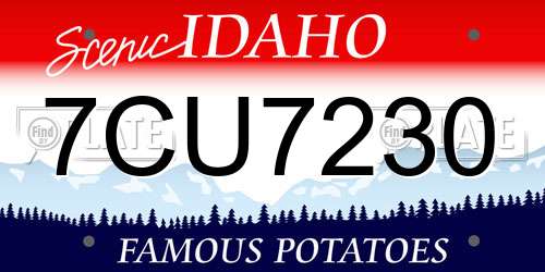 7CU7230 Idaho License Plate