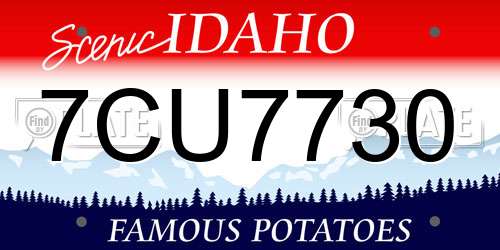 7CU7730 Idaho License Plate