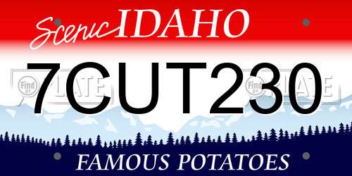 7CUT230 Idaho License Plate