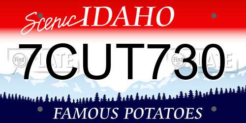 7CUT730 Idaho License Plate