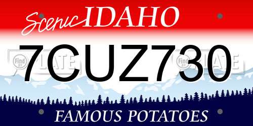 7CUZ730 Idaho License Plate