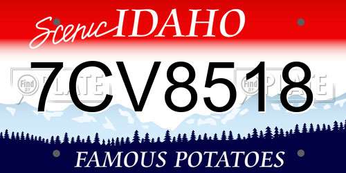 7CV8518 Idaho License Plate