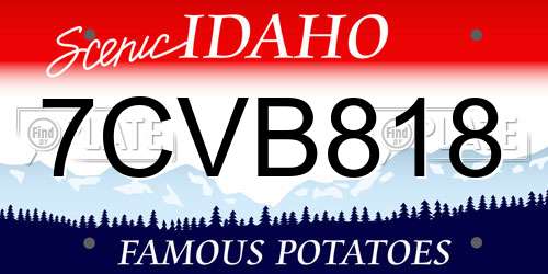 7CVB818 Idaho License Plate
