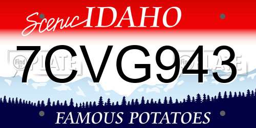 7CVG943 Idaho License Plate
