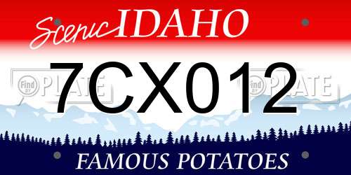 7CX012 Idaho License Plate