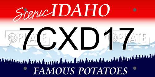 7CXD17 Idaho License Plate