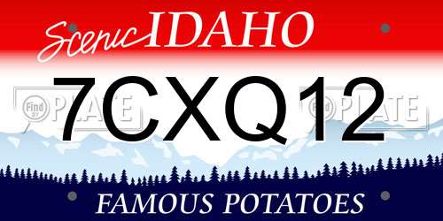 7CXQ12 Idaho License Plate