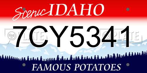 7CY5341 Idaho License Plate