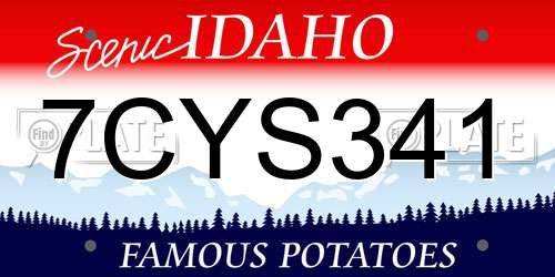 7CYS341 Idaho License Plate