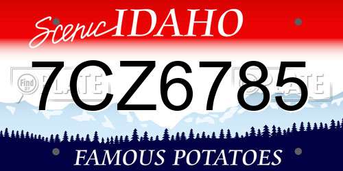 7CZ6785 Idaho License Plate