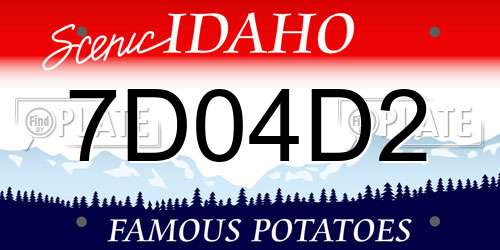 7D04D2 Idaho License Plate