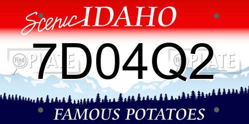 7D04Q2 Idaho License Plate
