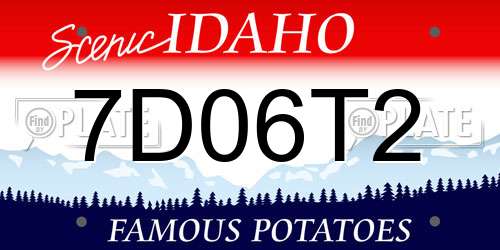 7D06T2 Idaho License Plate