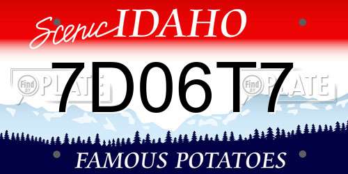 7D06T7 Idaho License Plate