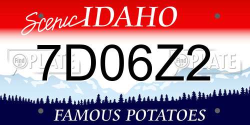 7D06Z2 Idaho License Plate