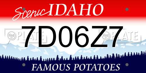 7D06Z7 Idaho License Plate