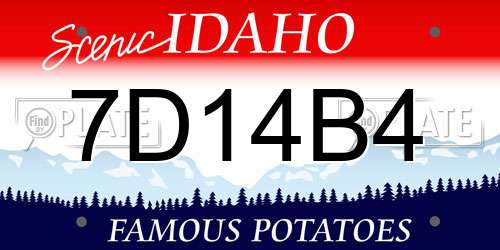 7D14B4 Idaho License Plate