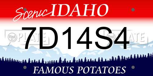 7D14S4 Idaho License Plate