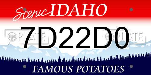 7D22D0 Idaho License Plate