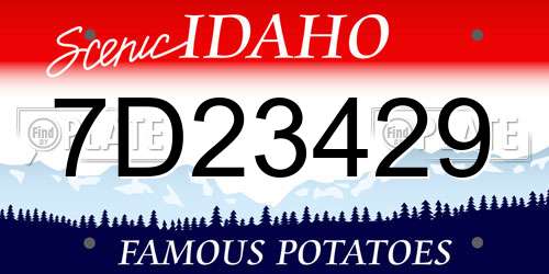 7D23429 Idaho License Plate