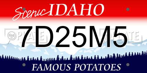 7D25M5 Idaho License Plate
