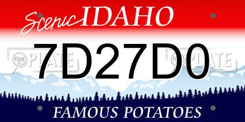 7D27D0 Idaho License Plate