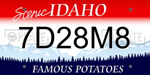 7D28M8 Idaho License Plate