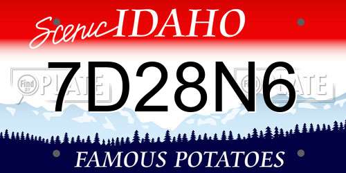7D28N6 Idaho License Plate