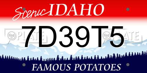 7D39T5 Idaho License Plate