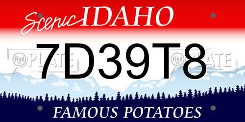 7D39T8 Idaho License Plate