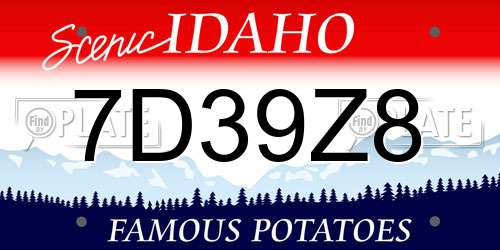 7D39Z8 Idaho License Plate